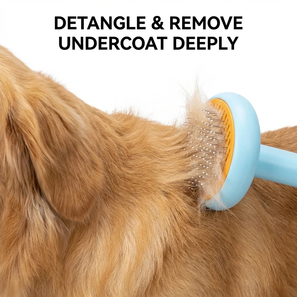 Pet Grooming Brush for Dogs and Cats Self Cleaning Deshedding Brush Hair Remover Comb for Shedding Fur Care