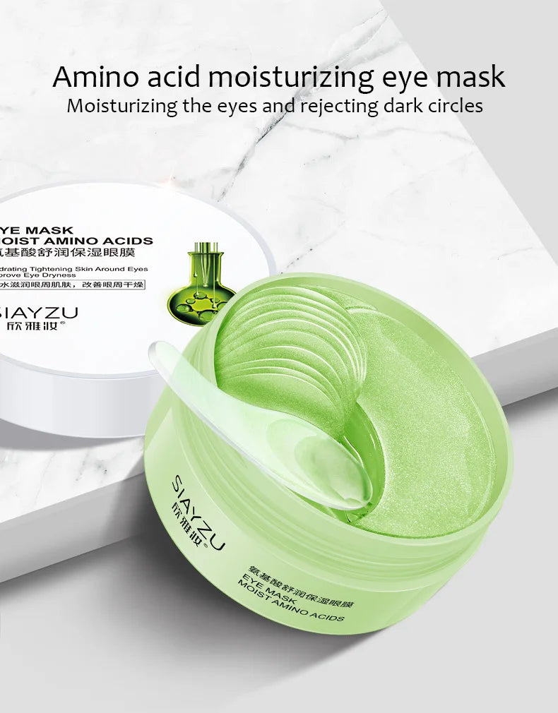 60pcs Hyaluronic Acid Crystal Collagen Eye Mask Anti Dark Circles Remove Eye Bags Moisturizing Firming Eye Patches Skin Care - PrimeNest