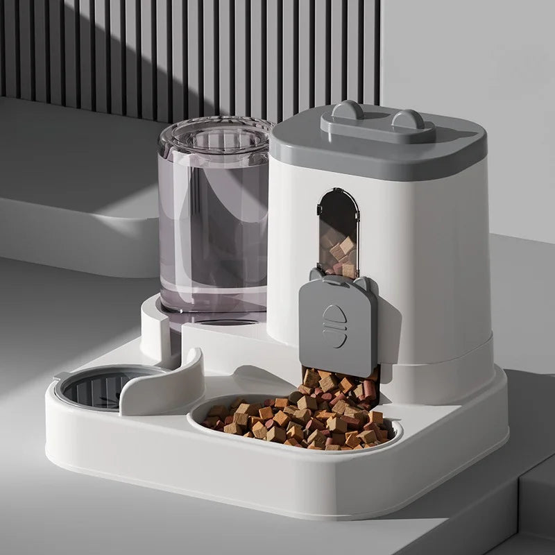 Cat Bowl Automatic Feeder with Spill Proof Design with Water Fountain Pet Food Dispenser for Small Medium Large Cats Dogs - PrimeNest
