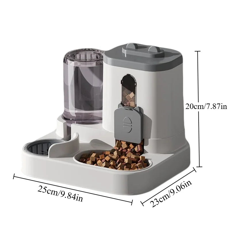 Cat Bowl Automatic Feeder with Spill Proof Design with Water Fountain Pet Food Dispenser for Small Medium Large Cats Dogs - PrimeNest