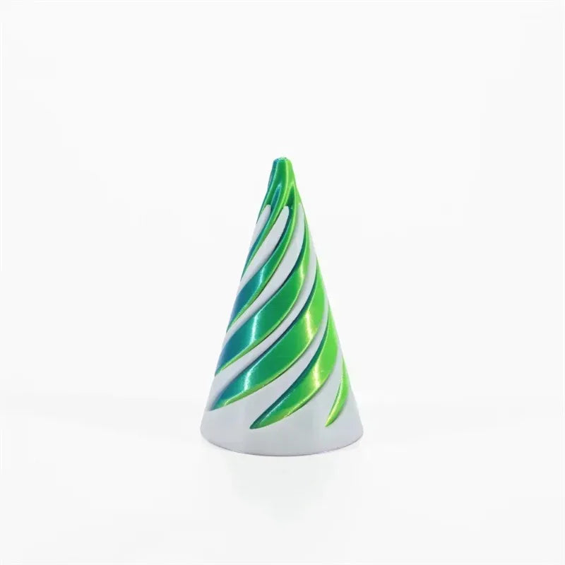 3D Printed Spiral Cone Pyramid Passthrough Sculpture Pass Through Pyramid Toy Mini Vortex Thread illusion Cone Spiral Ornament - PrimeNest