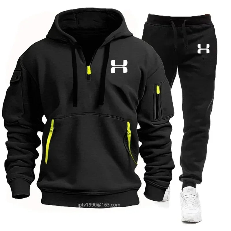 Men's Zip Hoodie & Jogger Fitness Set