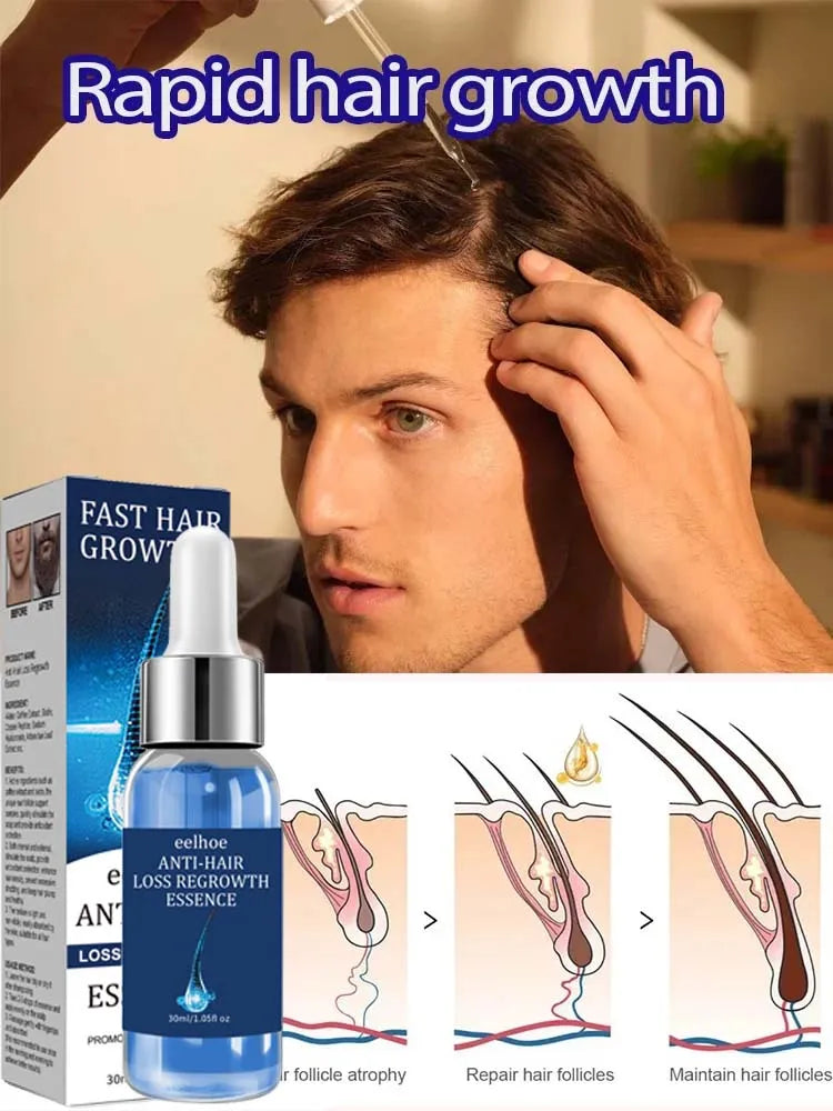 Biotin fast Hair Growth oil Products Care Scalp Massage Treatments Anti Hair Loss Effective Grow Thicker Hair serum for men