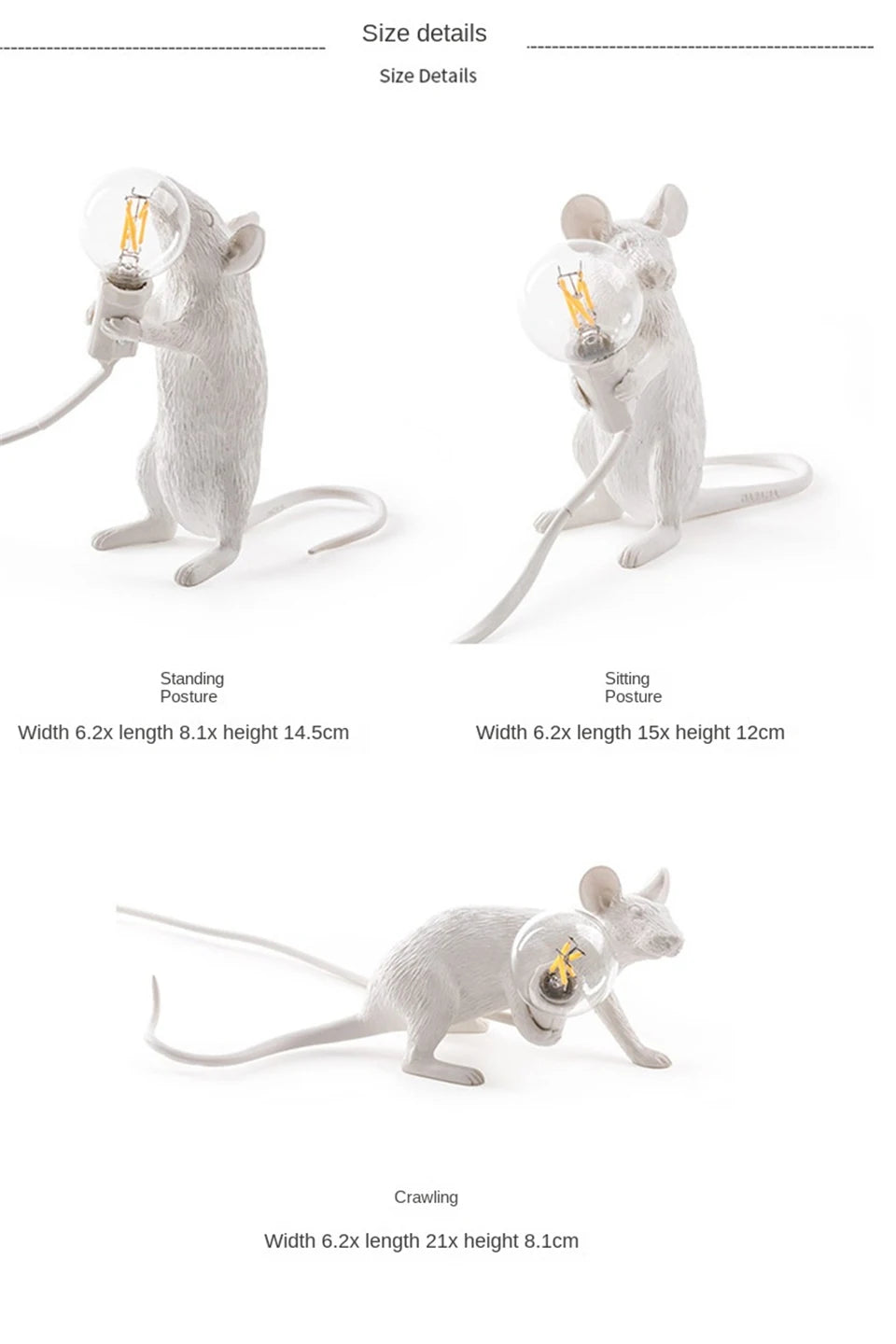 Modern Resin Animal LED Table Lamp - Mouse Cat Squirrel Design Night Light Desk Lighting Fixture for Home Decor