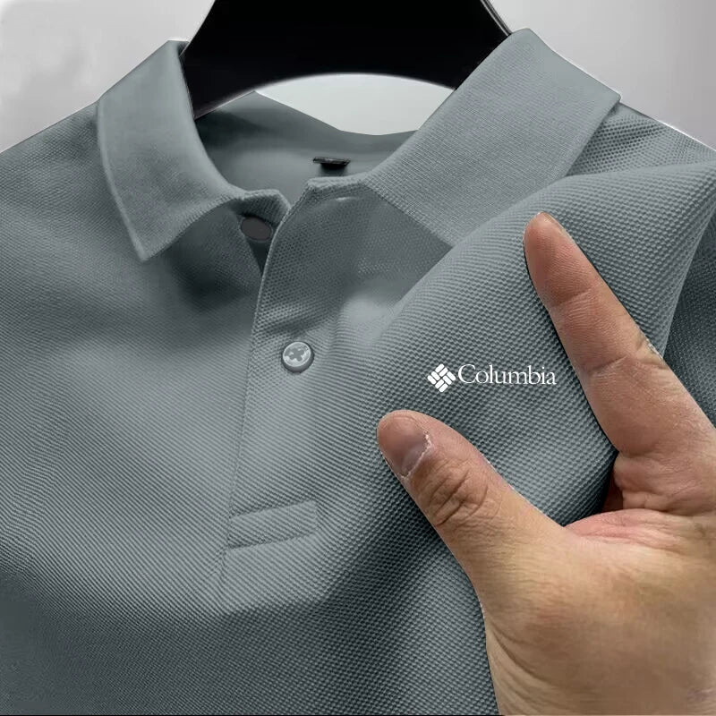 2026 Summer Must-Have Comfortable Men's Golf Shirt, Solid Color, Stylish Casual Button-Down Business Style Men's Polo Shirt