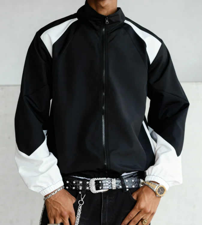 Men's Colour-Block Windproof Jacket