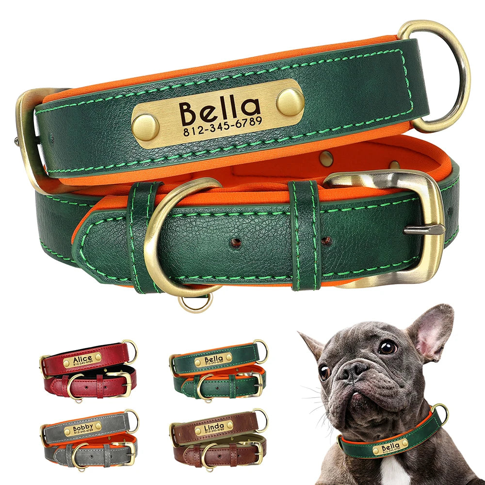 Personalised PU Leather Dog Collar