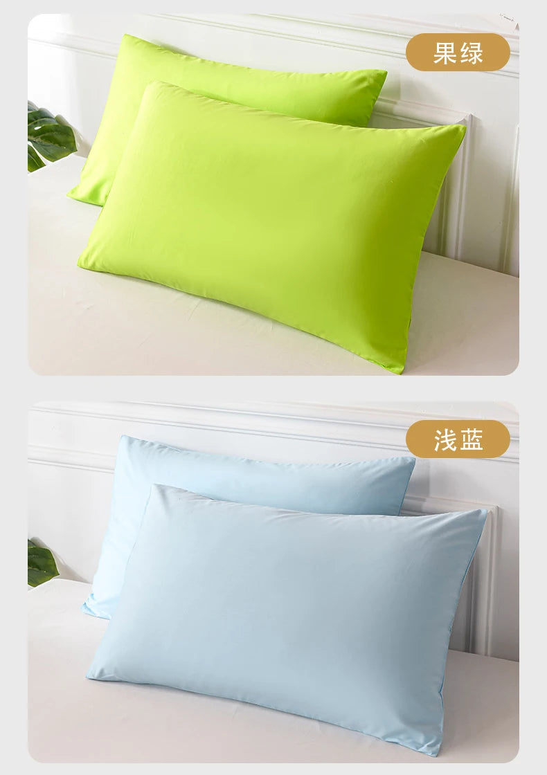 Cotton Pillowcase High-Quality Envelope Pillowcover Solid Color Bedding Sleep Pillow Case 40x40 50x90 Cushion Cover