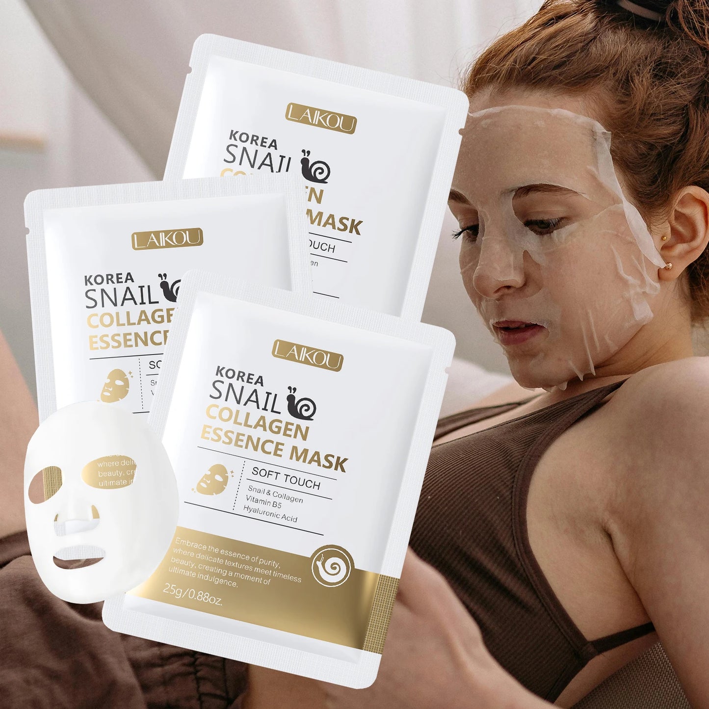 LAIKOU Snail Collagen Sheet Masks (20pc)