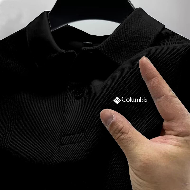 2026 Summer Must-Have Comfortable Men's Golf Shirt, Solid Color, Stylish Casual Button-Down Business Style Men's Polo Shirt
