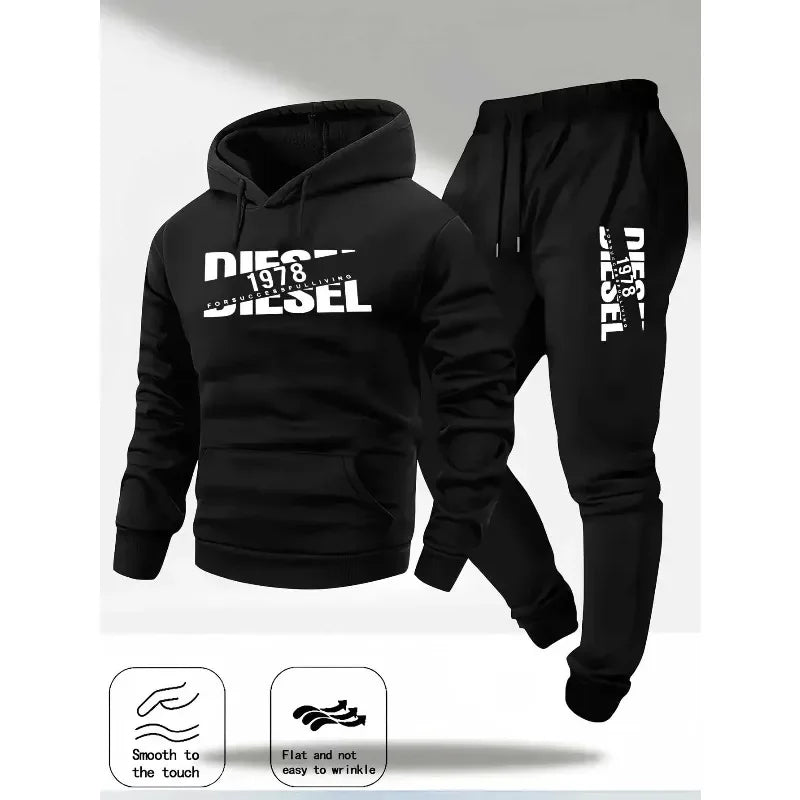 Men's Hooded Sports Tracksuit Set
