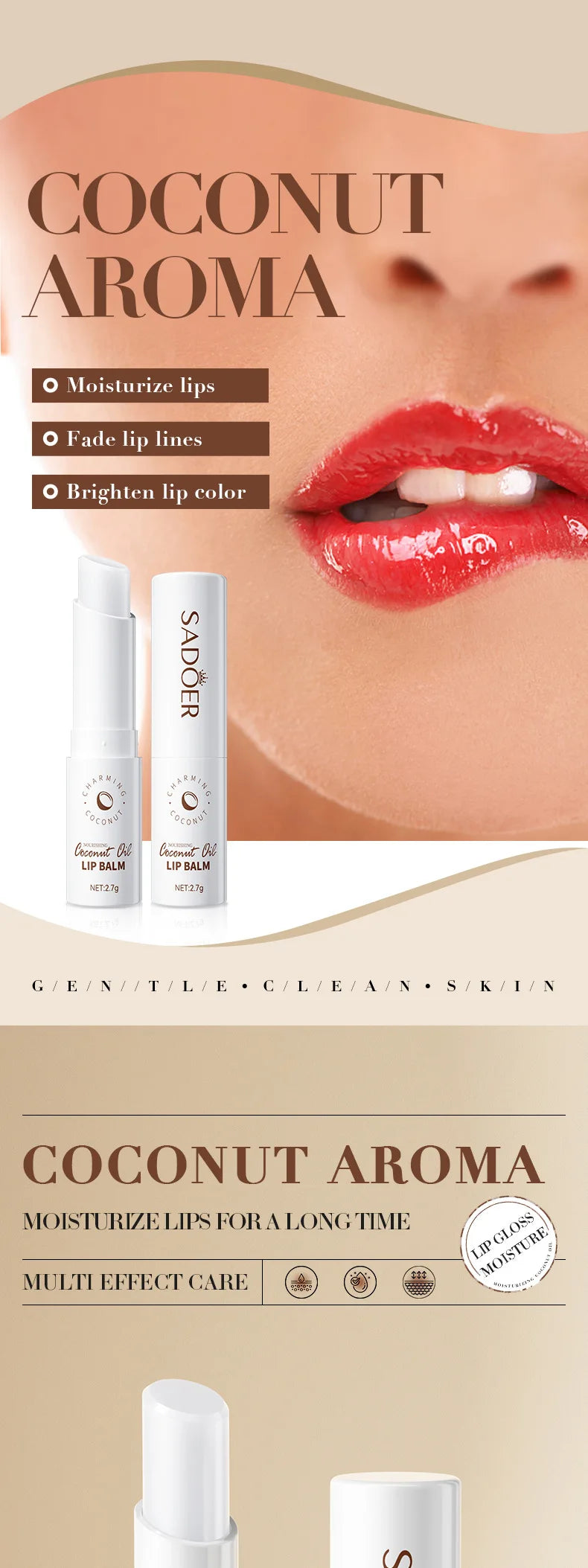 Coconut Lip Balm - Lasting Nourishment and Moisture for Men and Women - Daily Care Lip Balm - PrimeNest