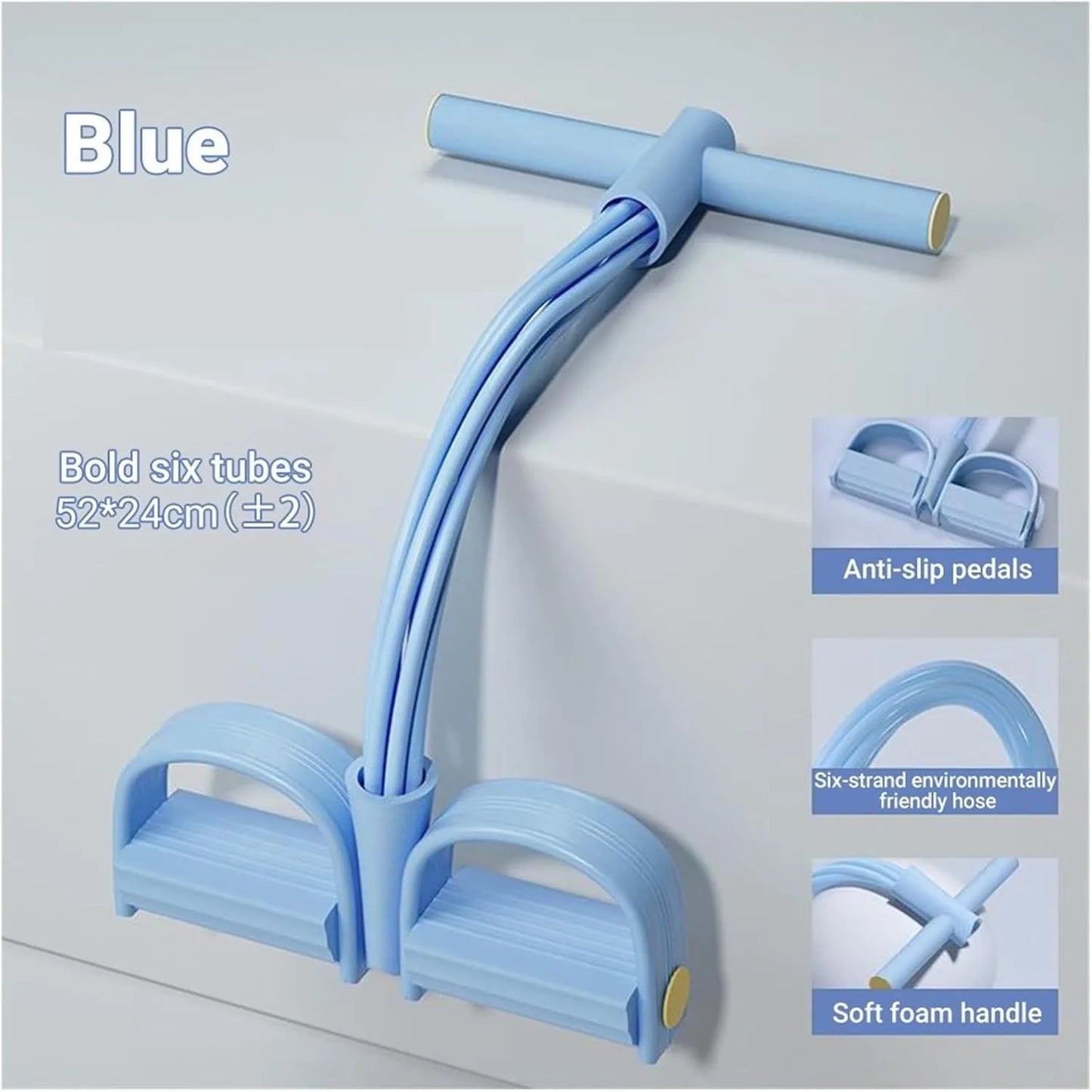 6 Tube Resistance Band Multi Function Tension Rope Fitness Bands 6 Tube Elastic Yoga Pedal Puller For Sports Exercises At Gym - PrimeNest