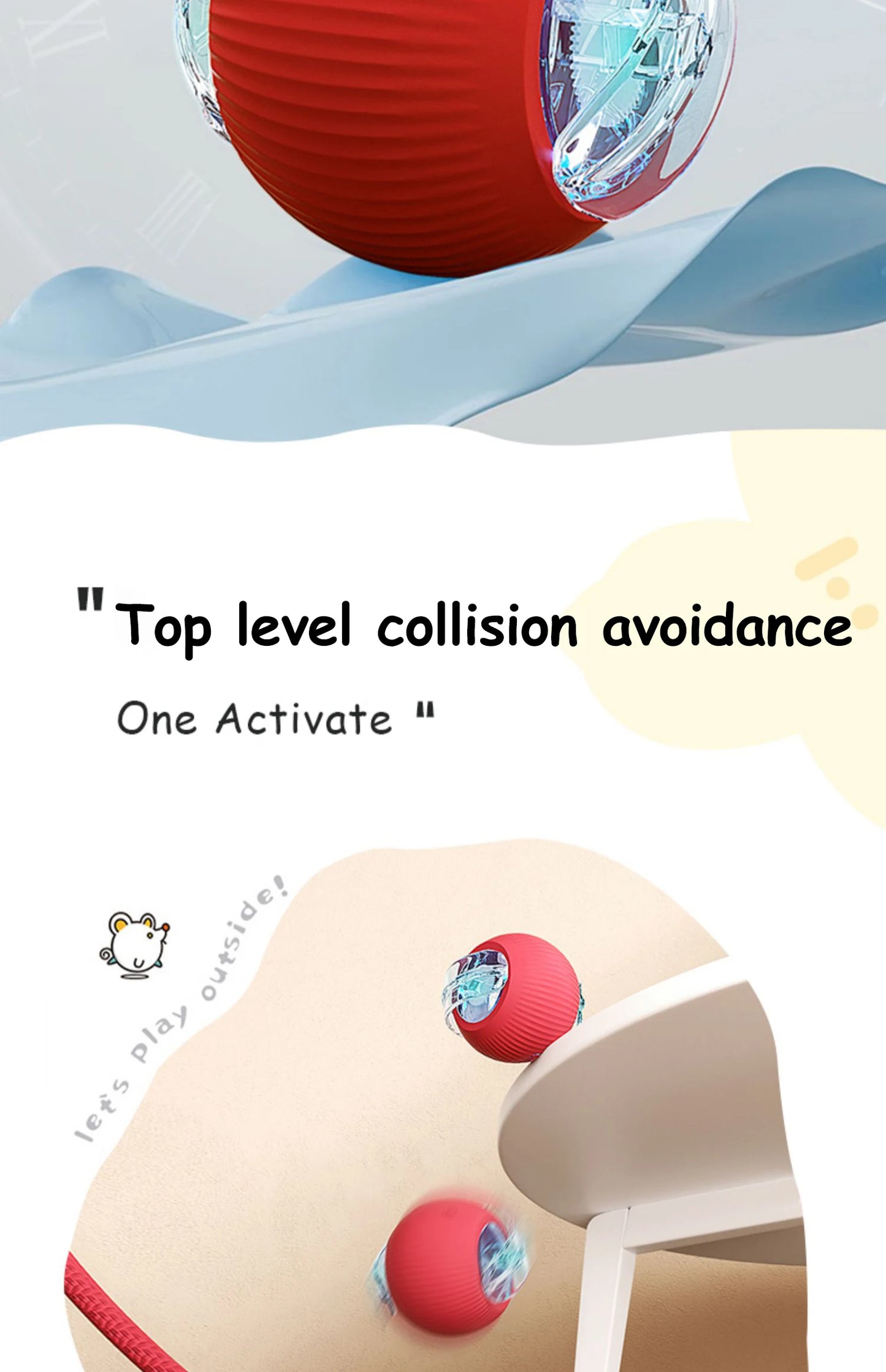 New Cat Interactive Ball Toy Automatic Rolling Ball Faux Tail Rechargeable Smart Pet Electric Toy Dog Cat Training Imitate Mouse - PrimeNest