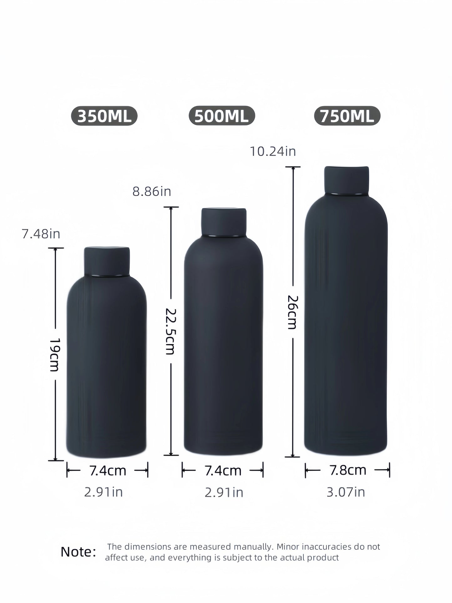 500ML Large Capacity Insulated Water Bottle Stainless Steel Vacuum Flask American Style Small Mouth Sports Insulated Coffee Mug