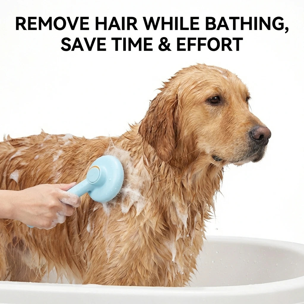 Pet Grooming Brush for Dogs and Cats Self Cleaning Deshedding Brush Hair Remover Comb for Shedding Fur Care
