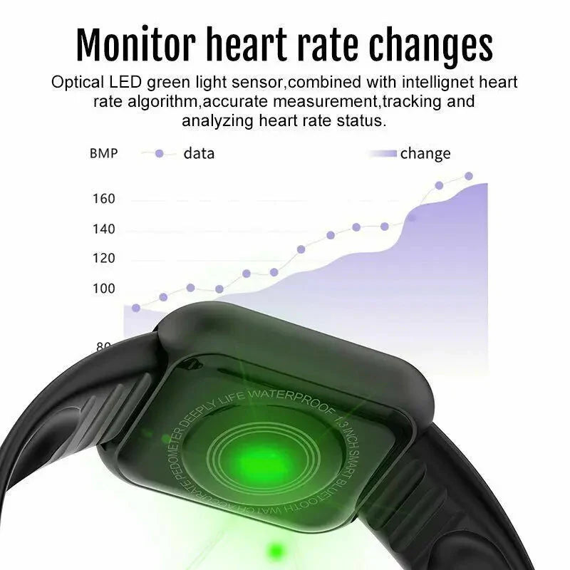 Multifunctional Smart Watch Men Women Bluetooth Connected Phone Music Fitness Sports Bracelet Sleep Monitor Y68 Smartwatch D20-2