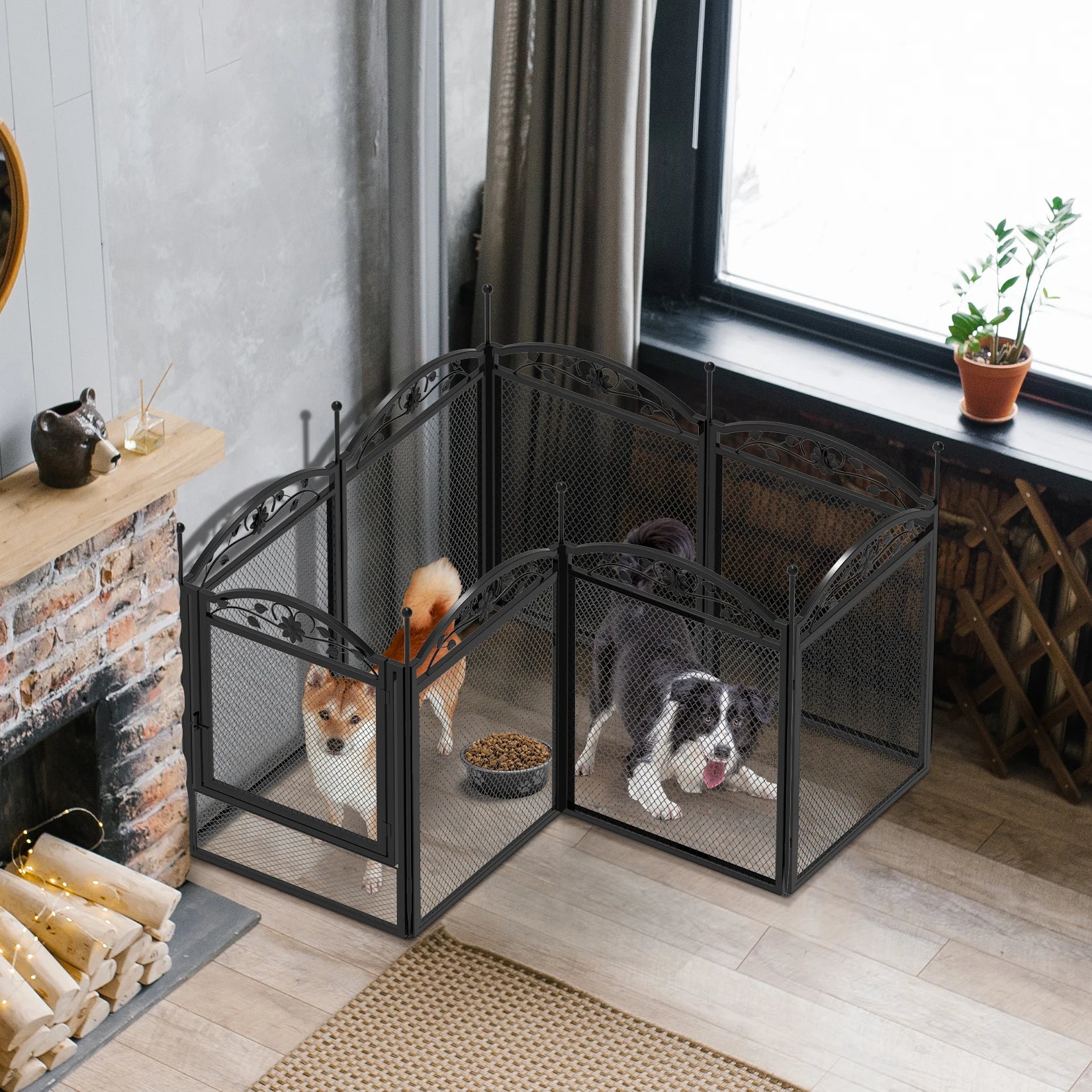 8 Panels DIY Heavy Duty Dog Playpen Pen Outdoor Indoor Dog Puppy Metal Fence with Waterproof Fertility Pad for Whelping,Training - PrimeNest