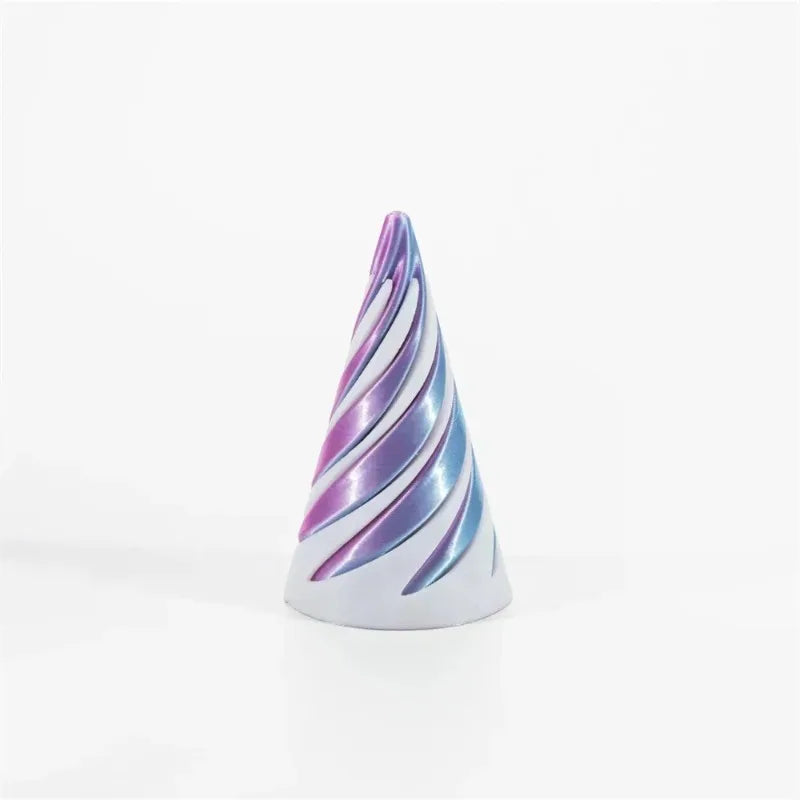 3D Printed Spiral Cone Pyramid Passthrough Sculpture Pass Through Pyramid Toy Mini Vortex Thread illusion Cone Spiral Ornament - PrimeNest