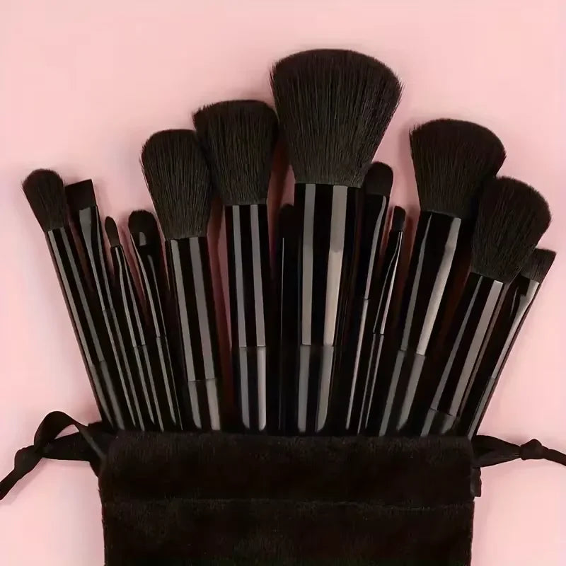 13 PCS Makeup Brushes Set Eye Shadow Foundation Women Cosmetic Brush Eyeshadow Blush Beauty Soft Make Up Tools Bag - PrimeNest