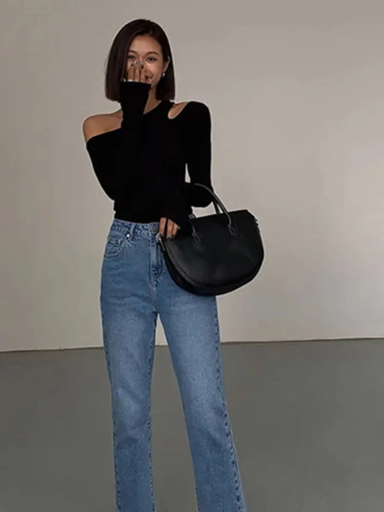 Off-Shoulder Hollow Crop Top