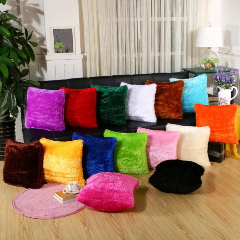 Soft Plush Faux Fur Cushion Covers Home Decorative Cushion Cover Throw Pillows For Sofa Car Chair Hotel Home Pillow Case