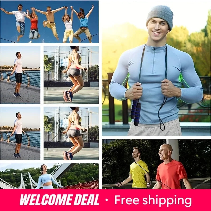 Jump Rope Steel Wire Skipping Exercise Adjustable Jumping Fitness Workout Training Home Sport Equipment Tangle-Free Student