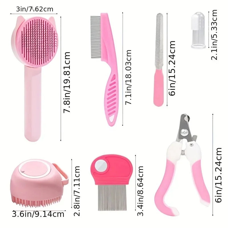 8-Piece Cat Grooming Kit