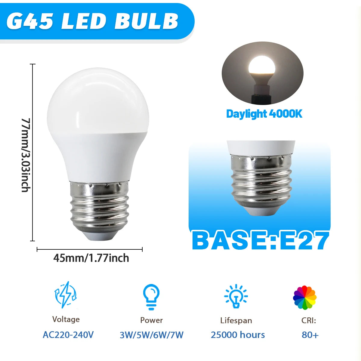 1-12Pack Hight Quality E14 E27 B22 LED Light Bulb AC 220V 240V 3W-7W 80lm/w Mini Bulb Non-Flicker 3000K 4000K 6000K Lampara Led