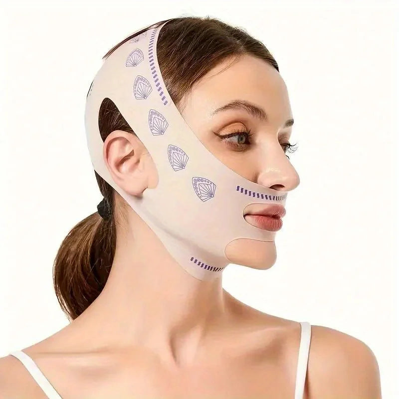 Double-Layer Face Slimming Belt - 2-in-1 V Line Shaper Anti-Aging Strap for Cheek Chin Lift Overnight Facial Contouring - PrimeNest