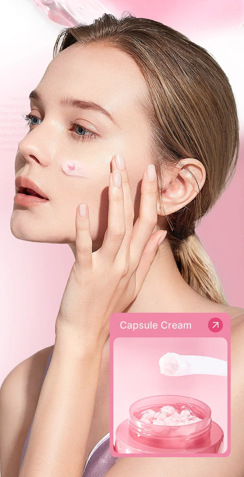 Korean PDRN Pink Collagen Capsule Cream with Niacinamide Cream for Uneven Skin Tone Lightweight Face Moisturizer Non Greasy care - PrimeNest