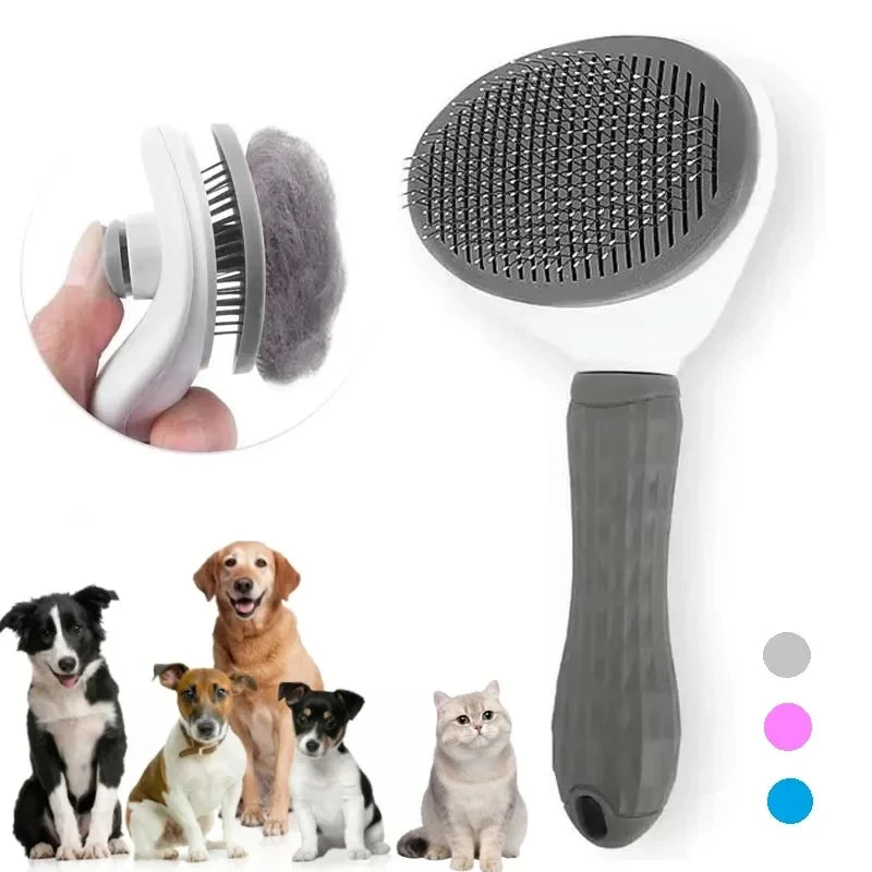 Self-Cleaning Pet Dematting Comb