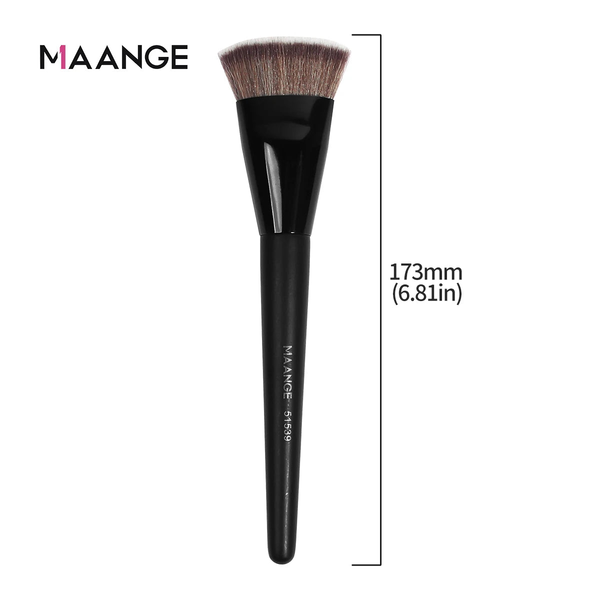 MAANGE Single Flat Round Tube Flat Head Foundation Brush With Box Powder Blush Concealer Makeup Brush Skin-friendly Makeup Tool - PrimeNest