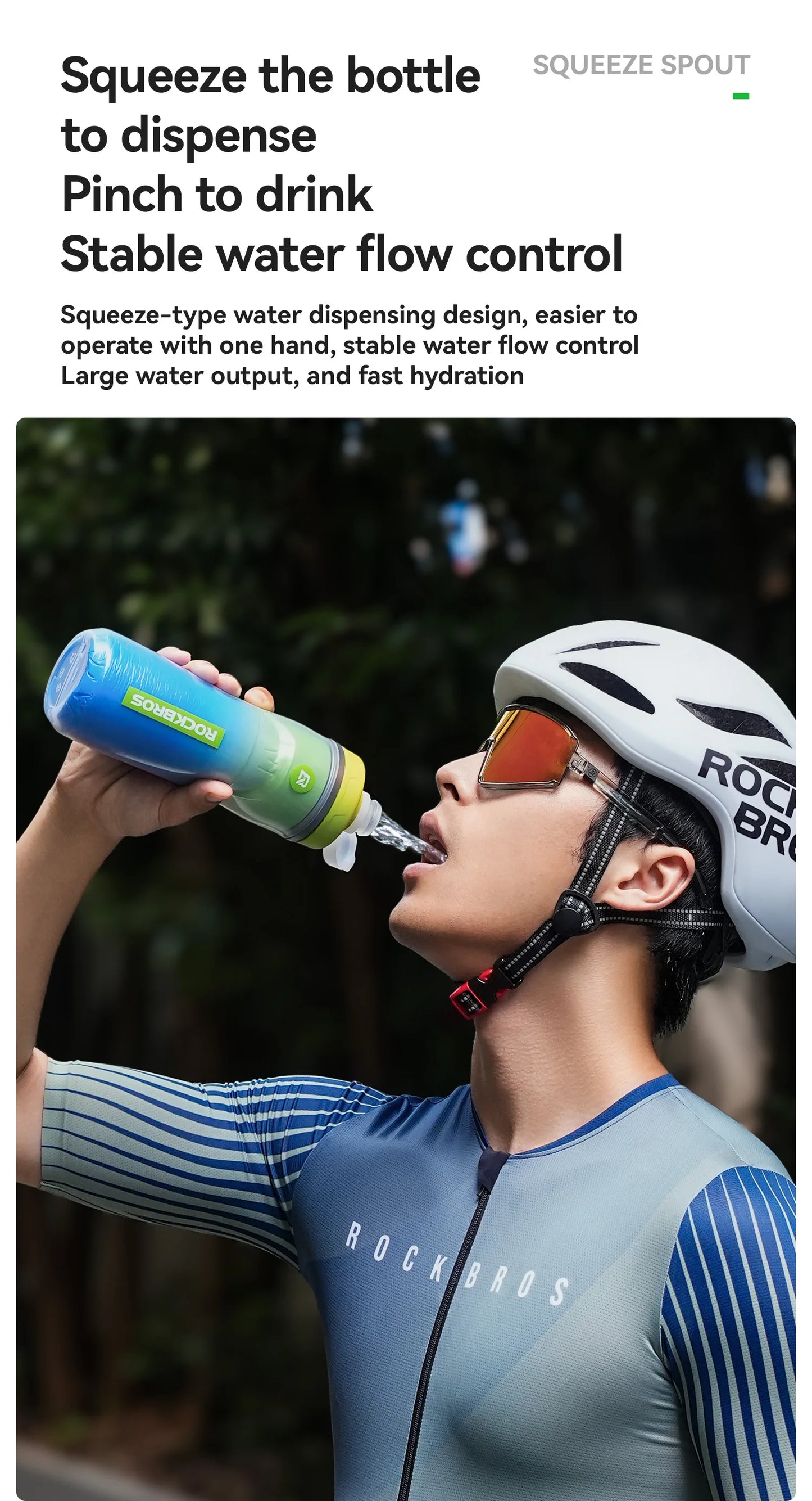 ROCKBROS Local Shipping 620ml Bike Water Bottle Cold Water Insulated Thermal Silicone Cycling Bottle Fitness Outdoor Portable Bicycle Water Kettle