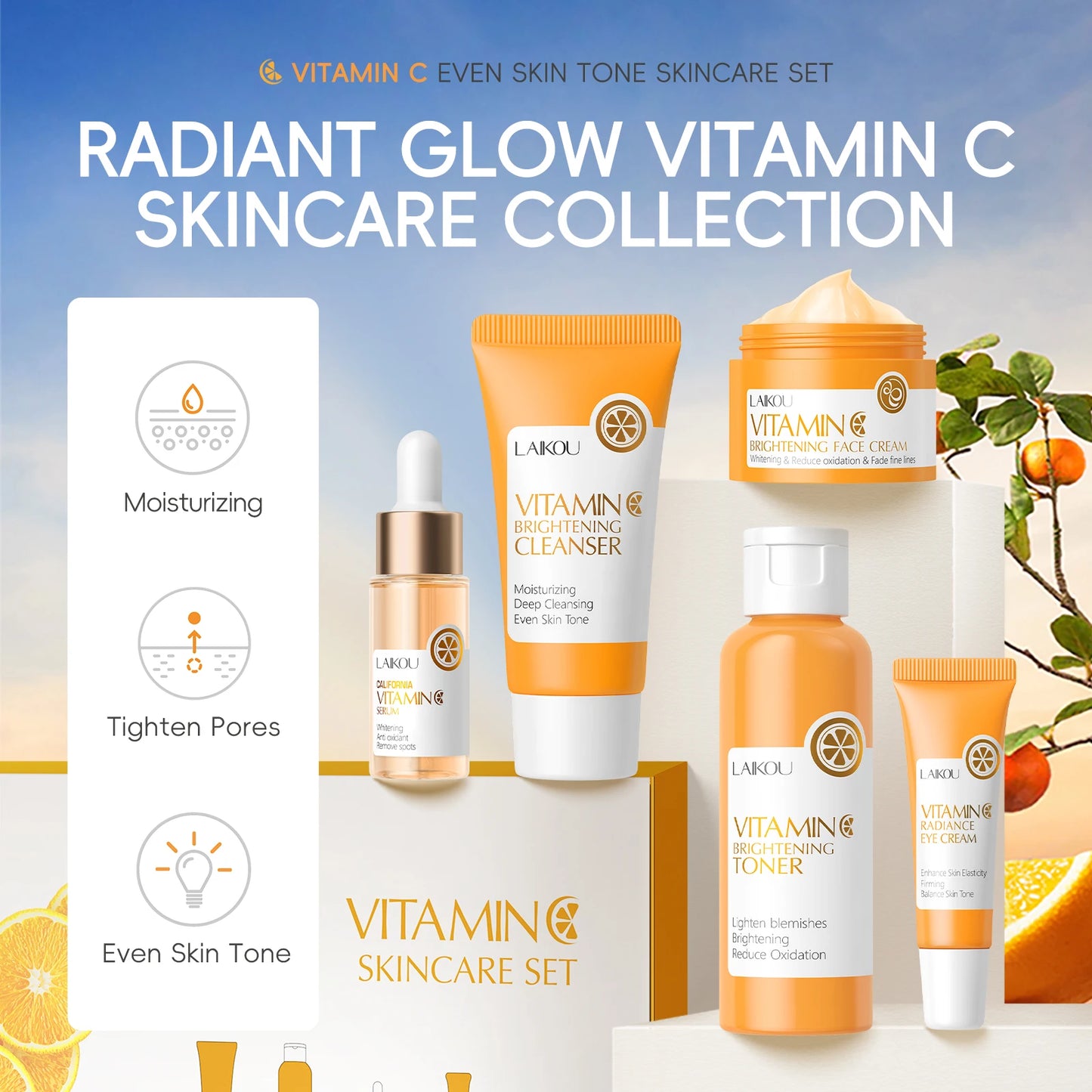 LAIKOU Vitamin C Skincare Set (5pc)