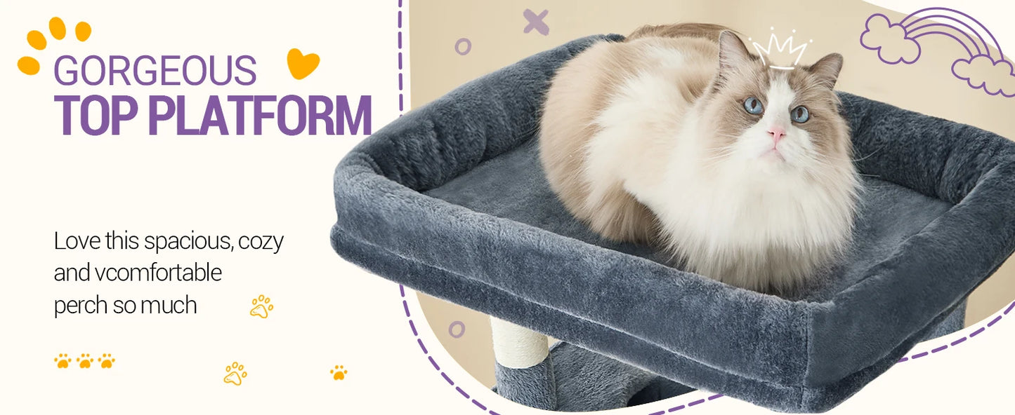 210cm XL Multi-Level Cat Tree Tower