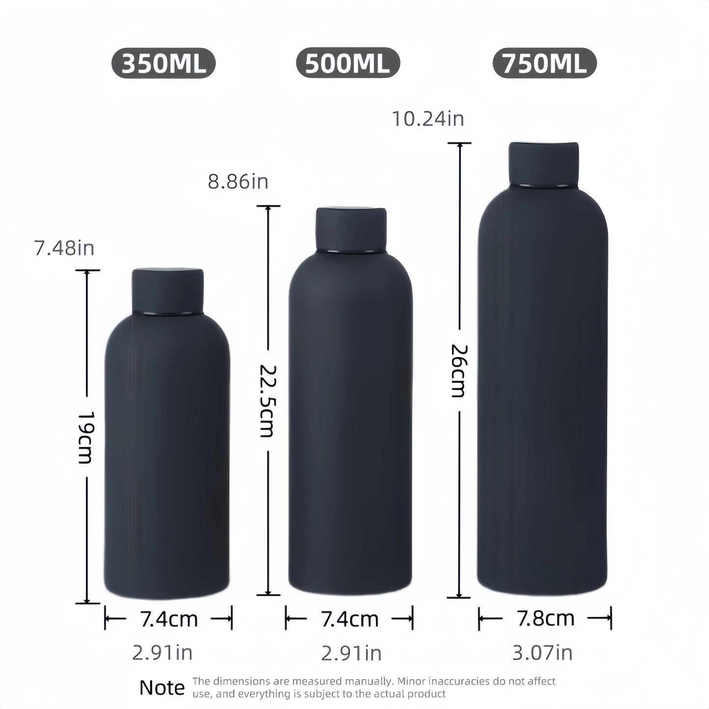 500ML Large Capacity Insulated Water Bottle Stainless Steel Vacuum Flask American Style Small Mouth Sports Insulated Coffee Mug