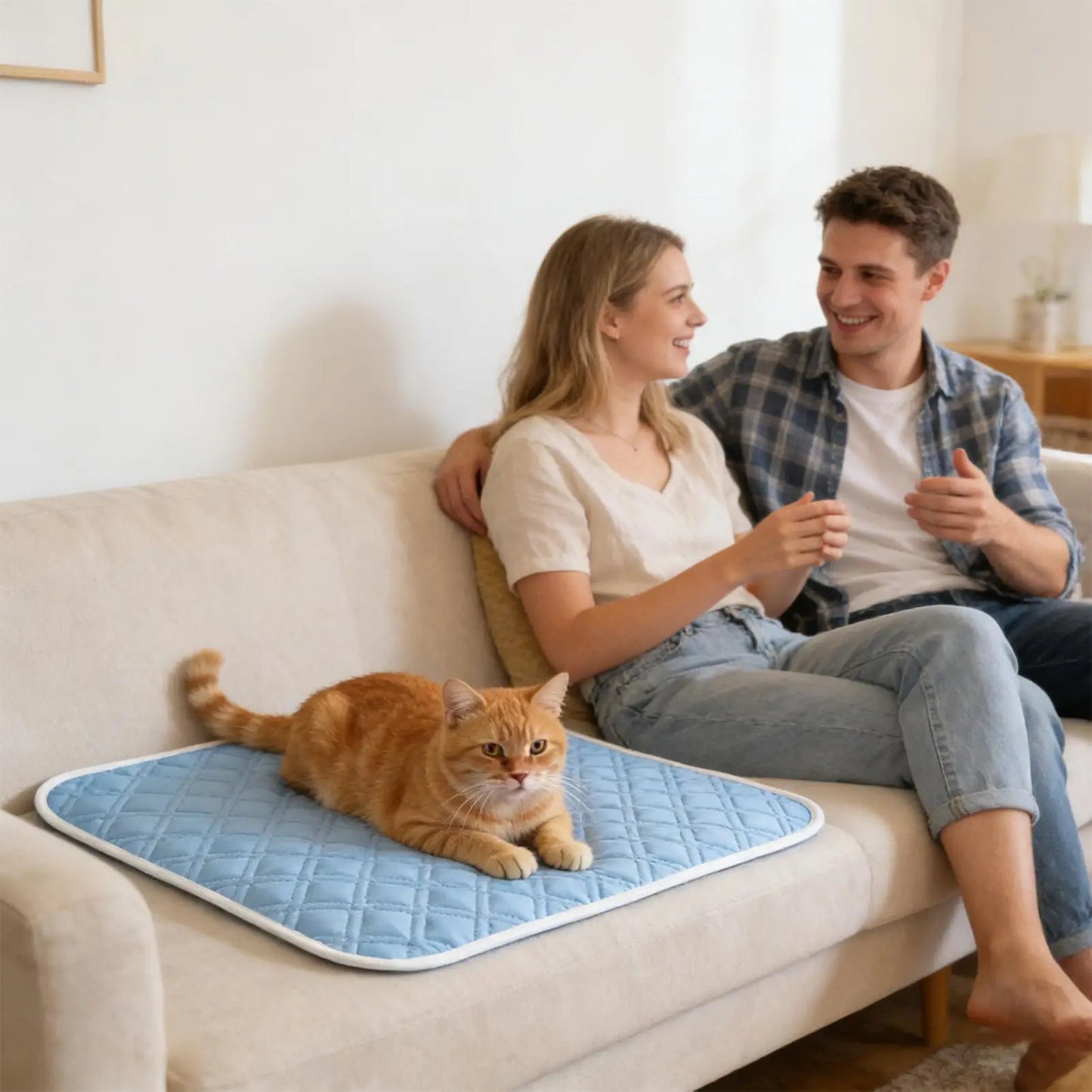 Cooling Pad for Dog Sweat Absorbent Sleeping Rug 45x35cm Soft Self Cooling Pet Mat for Small Medium Large Dog Kitten Crate - PrimeNest