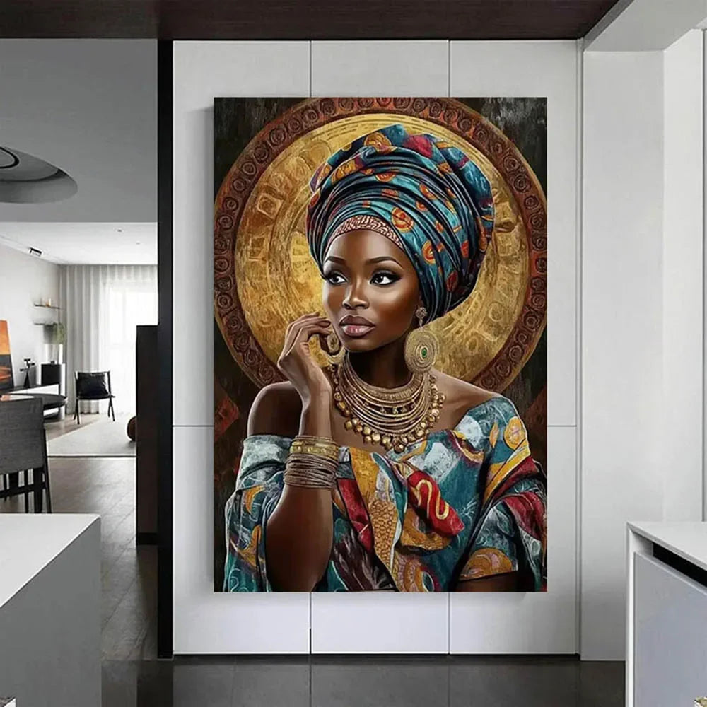 African Women Canvas Wall Art, Modern Art Figure Poster Printing, For Living Rooms, Bedrooms, Offices, Home Decoration