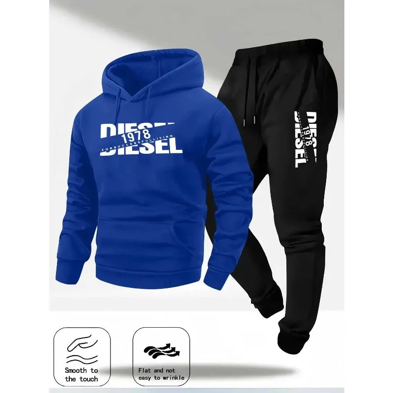 Men's Hooded Sports Tracksuit Set
