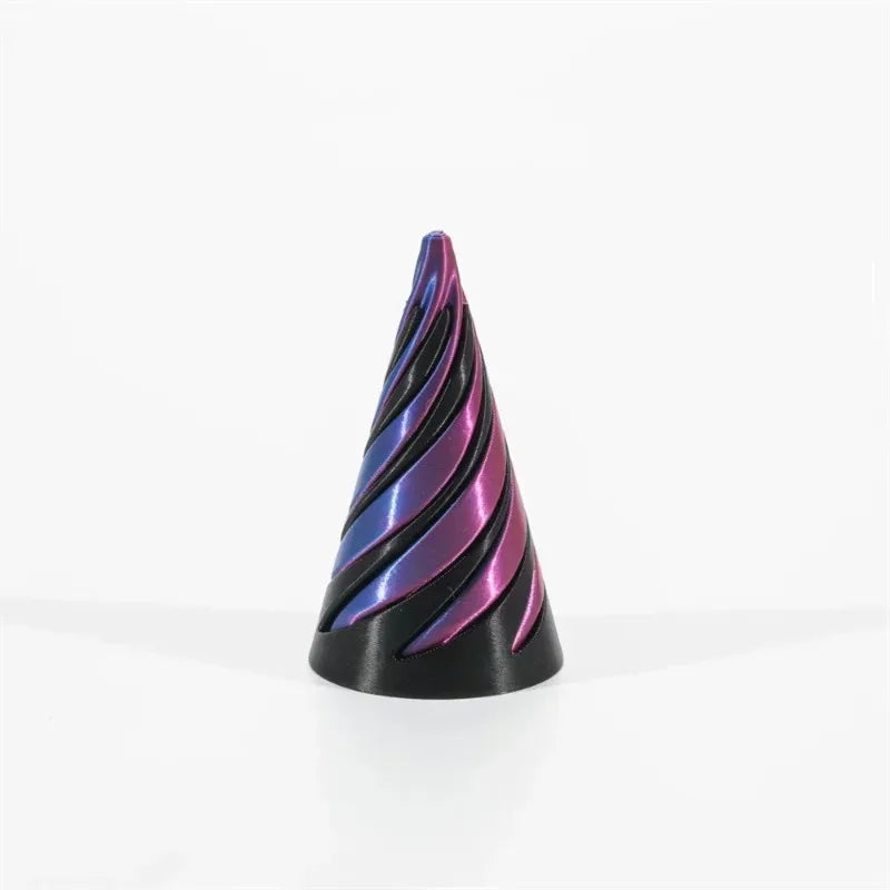 3D Printed Spiral Cone Pyramid Passthrough Sculpture Pass Through Pyramid Toy Mini Vortex Thread illusion Cone Spiral Ornament - PrimeNest