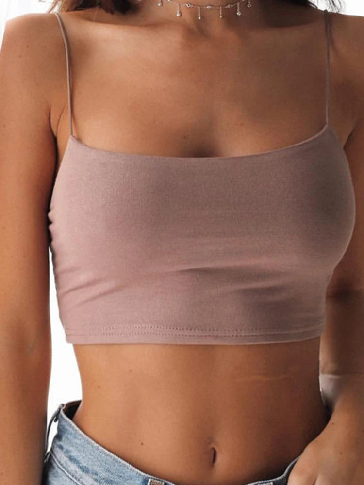 Halter Backless Crop Cami Top
