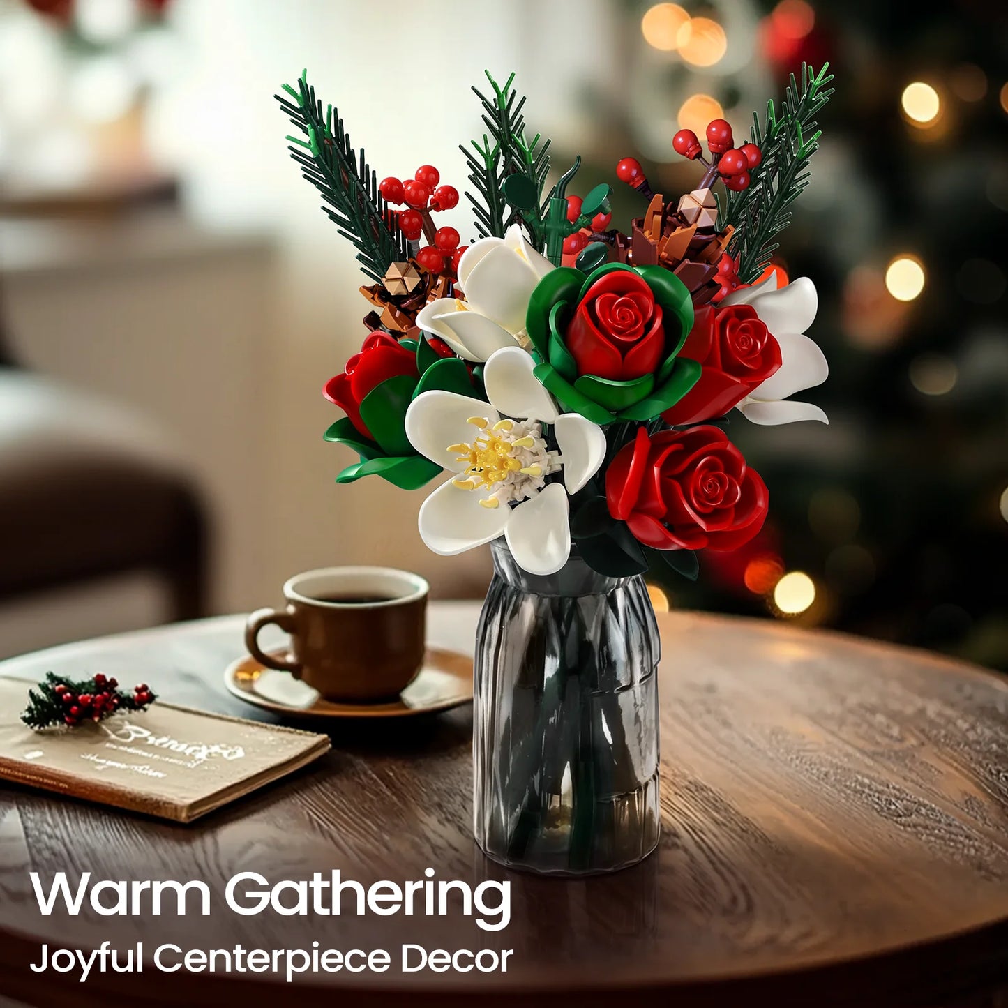 Christmas Roses Bouquet Building Blocks