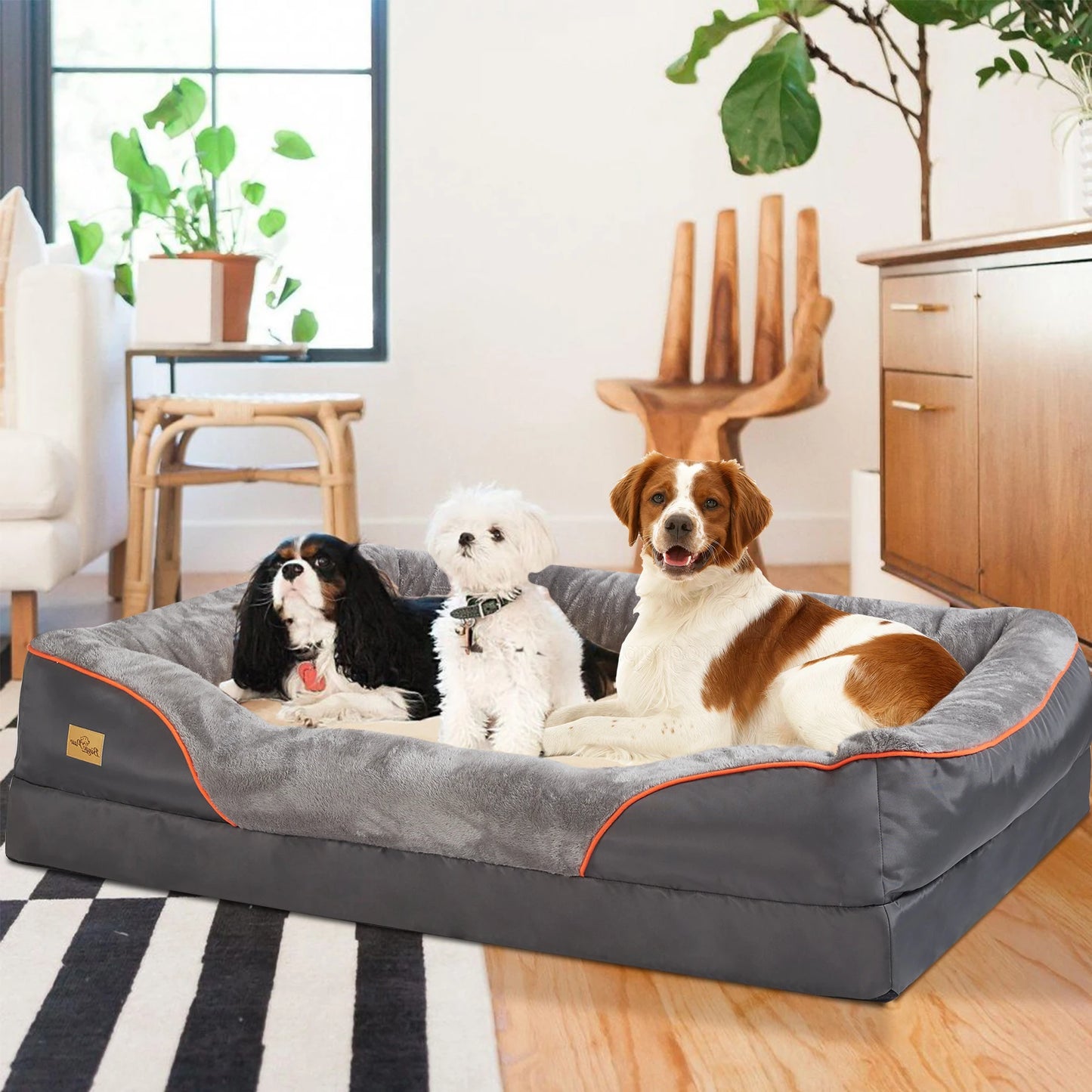 BINGOPAW Large Dog Bed with Washable Cover
