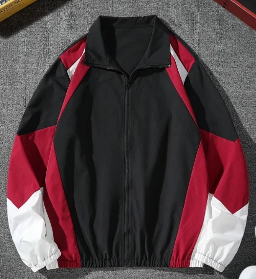 Men's Colour-Block Windproof Jacket