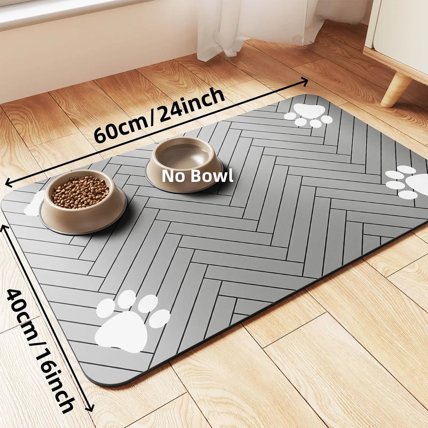 Pet Feeding Mat-Absorbent Pet Placemat for Food and Water Bowl with Waterproof Rubber Backing Quick Dry Water Mat for Dog Cat - PrimeNest