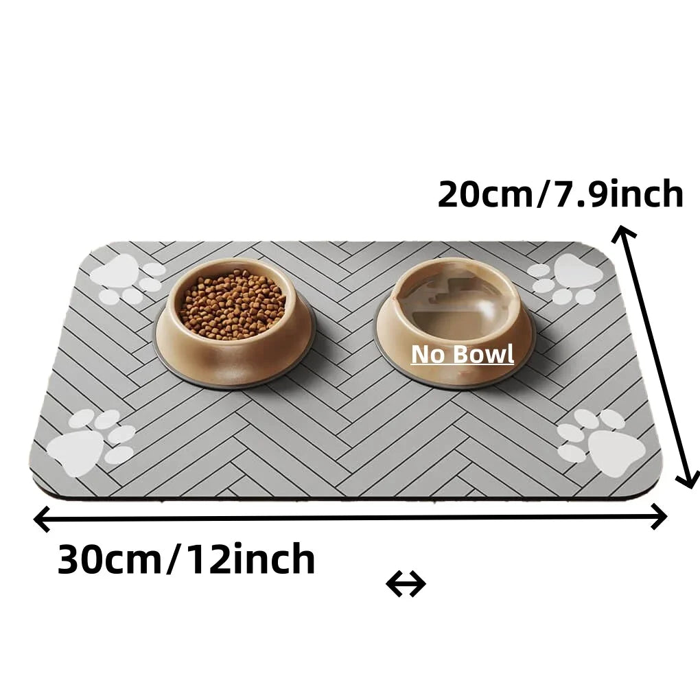Pet Feeding Mat-Absorbent Pet Placemat for Food and Water Bowl with Waterproof Rubber Backing Quick Dry Water Mat for Dog Cat - PrimeNest