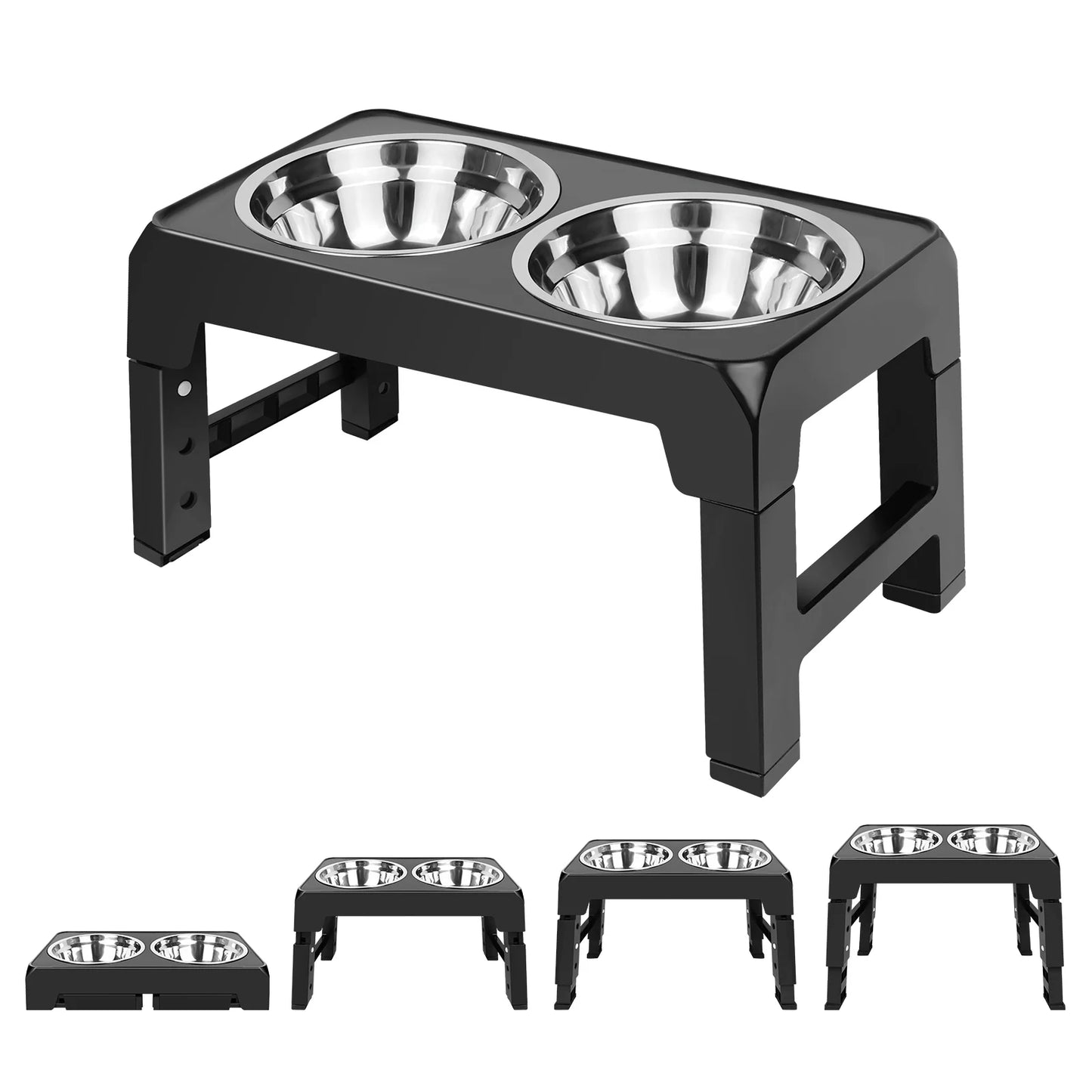 Height-Adjustable Elevated Dog Bowl Stand