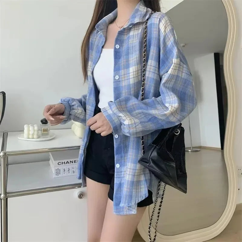 Vintage Plaid Oversized Shirt