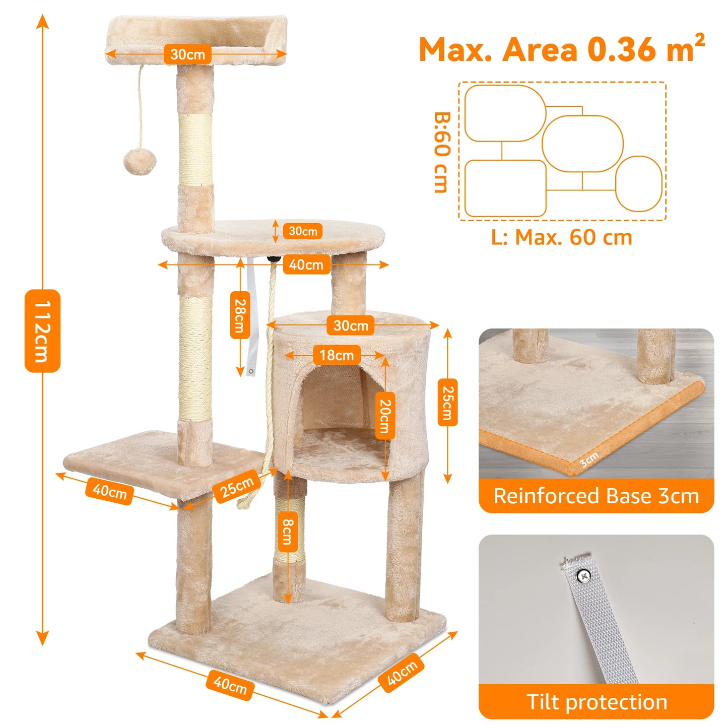 112cm Indoor Cat Tree